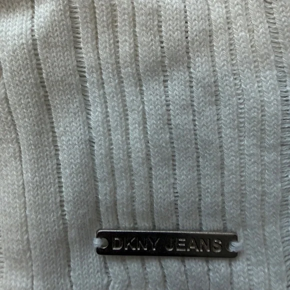 DKNY White Ribbed Cotton Long Sleeve Shirt - Picture 6 of 8